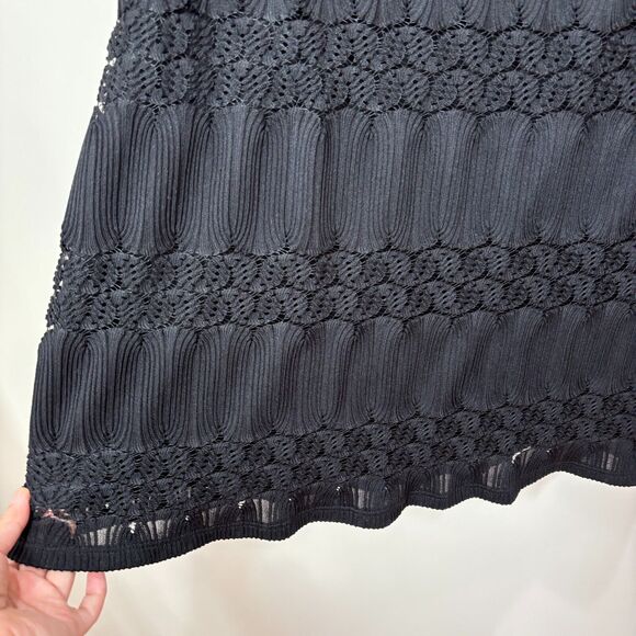 Catherines Black Lace Tunic Top sz 2X Textured Witchy Dark Romantic Whimsigoth - Picture 3 of 11